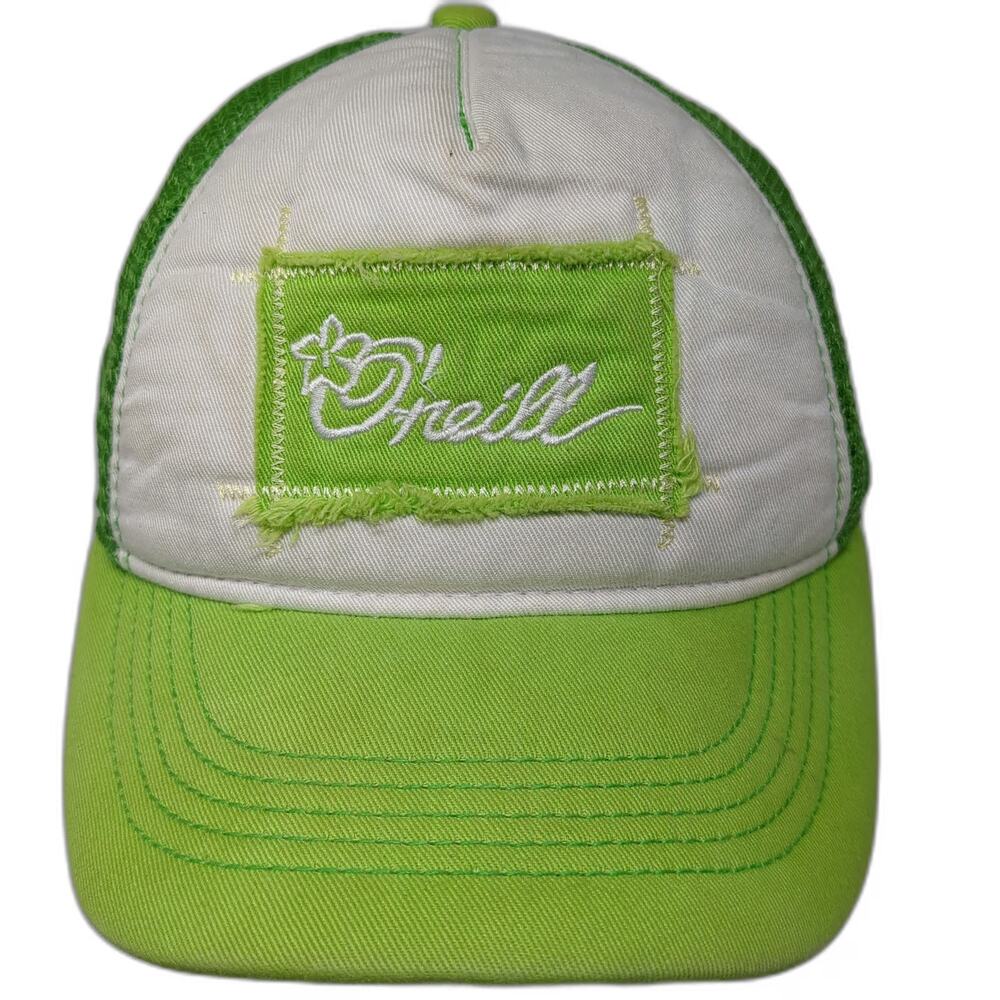 O'Neill Trucker Hat Green One Size Mesh Back Snapback Logo Patch Floral Print